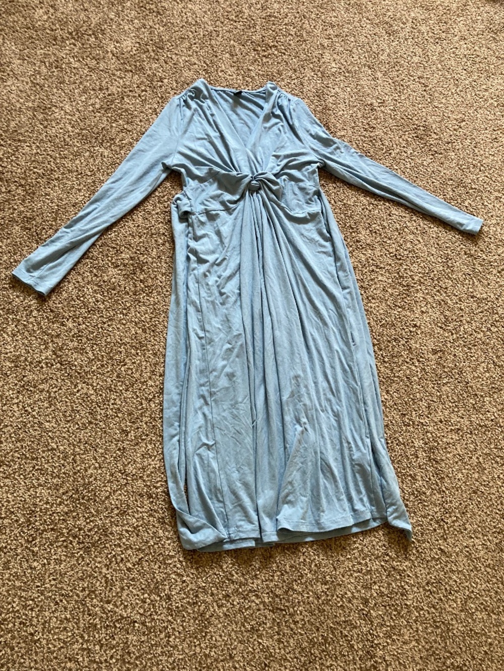 Blue V Neck Dress